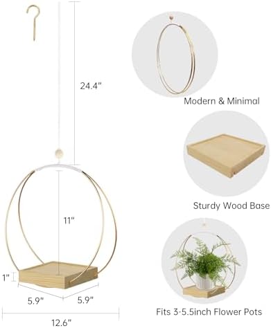 hismocal Hanging Planter for Indoor Plants, Plant Hanger - Image 4