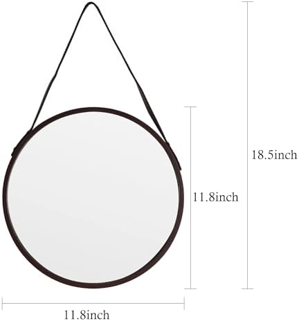 Brown Round Hanging Mirror - Image 2