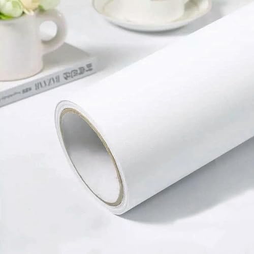 practicalWs White Contact Paper 23.6''x118'' White Peel and Stick Wallpaper by practicalWs