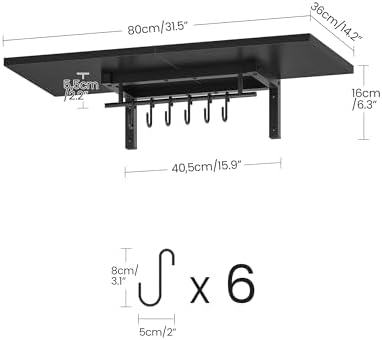 CHOEZON Wall-Mounted Pot Racks, Floating Shelves, Wall Shelves, Vintage Pot - Image 4