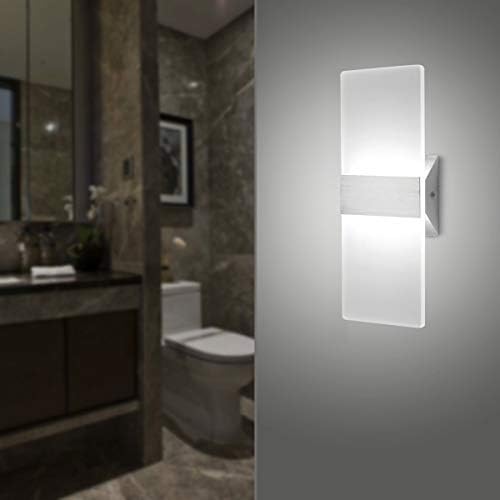 ChangM Modern LED Acrylic Wall Sconce 12W Cool White 6000K Up Down Lamp - Image 4