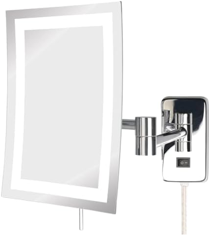JERDON Lighted Wall-Mount Makeup Mirror by Jerdon