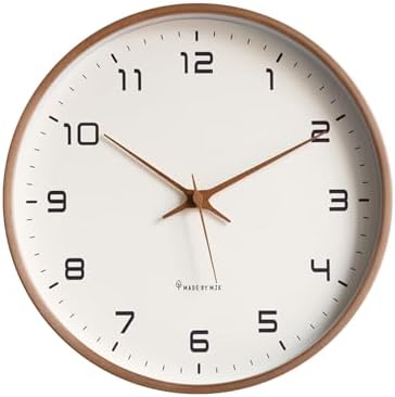 Ergocar Wall Clock, Modern Silent No Ticking Round Wooden Wall Clock Battery by Ergocar