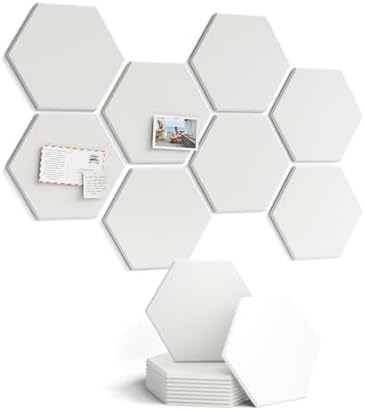 Fluxynara 8-Pack Hexagon Felt Bulletin Board Tiles, Milky White-1 by FLUXYNARA