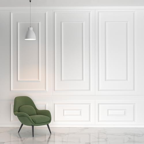 Peel and Stick Wall Molding Kit, 3-Set Double-Layer Frame Panels by QUOAOT