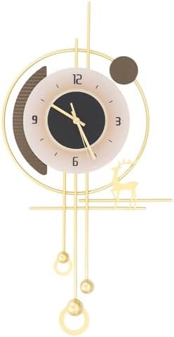 Wall Clock for Living Room, Large Gold Wall Clock by SNKOURIN