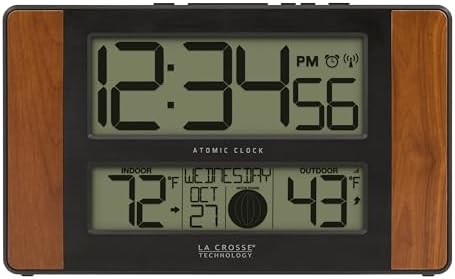 La Crosse Technology 513-1417CH Atomic Digital Clock, Cherry Finish by LaCrosseTechnology