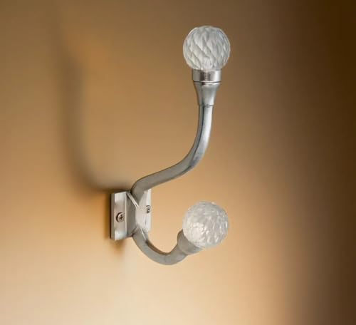 Indian Shelf 6-Pack Clear Glass Double Wall Coat Hooks - Image 6