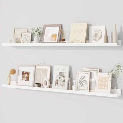 Dreamland Picture Ledge Shelf for Wall, Floating Shelves Set of 2, 48 Inch Long by Dreamland