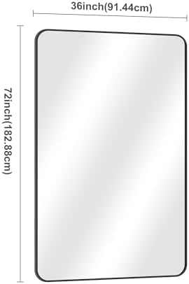 DESBING 60" x 36"Bathroom Mirror, Matte Black Wall Mirror - Image 5