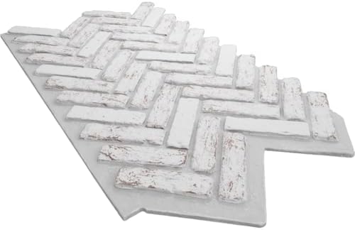 EverStone Herringbone Faux Brick Panel, 46 1/2"W x 25 1/4"H x 1"D, Rustic White - Image 6