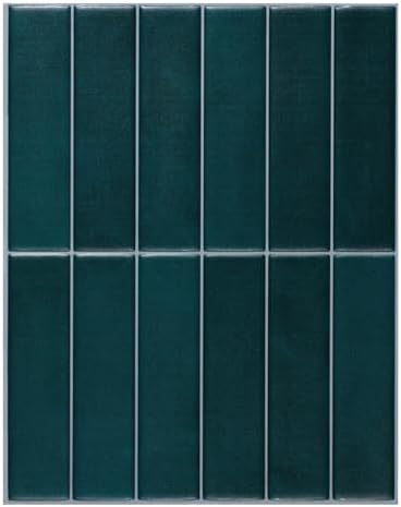 Smart Tiles Peel and Stick backsplash, Stacked Deep Teal by SmartTiles-OriginalPeelandStickBacksplashTiles