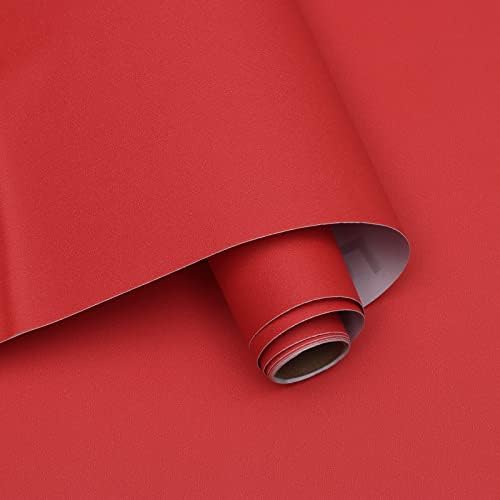 Ismoon 15.7''×236''Thicken Red Contact Paper Matte Red Wallpaper Opaque by Ismoon