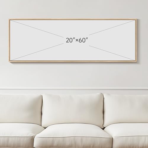 Framed Boho Coastal Ocean Wall Art, Long Horizontal Beach Decor, 20x60 Inch - Image 4