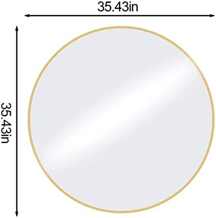 HARRITPURE Round Mirror 35.4" Gold Wall Mounted Circle Mirror - Image 6