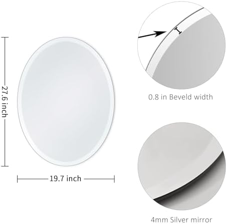 20x28 Inch Bathroom Mirrors for Over Sink, Frameless Mirrors for Wall - Image 7