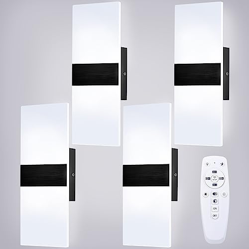Retisee 4 Packs LED Wall Sconces 12W Acrylic Wall Sconces Modern Dimmable Wall by Retisee
