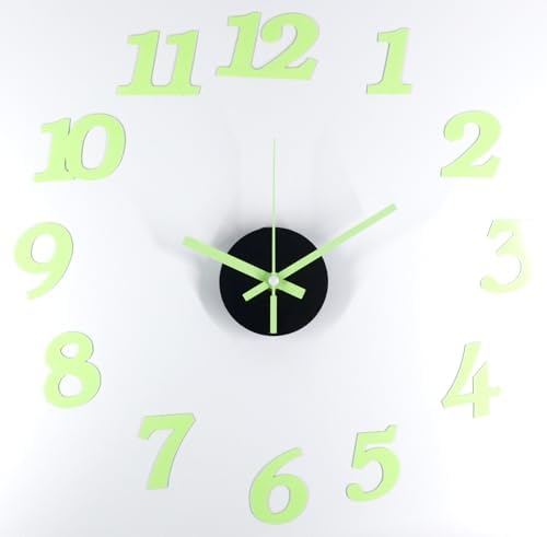 DIY Wall Clock, BatteryOperated, Frameless Clock, Fluorescence - Image 5