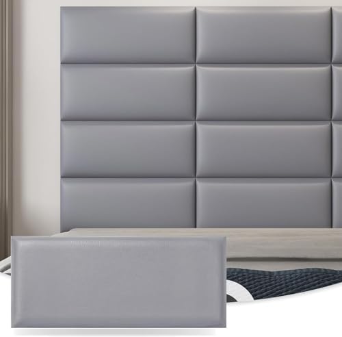 Art3d 12-Pack Peel and Stick Upholstered Headboard, 9.84 x 23.62 in by Art3d