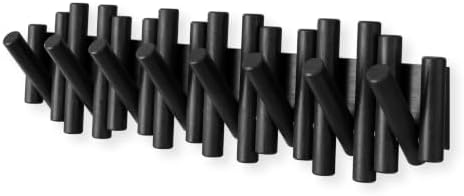 Umbra Picket Coat Rack, Wall Mount 8 Flip-Down Coat Hooks - Image 3