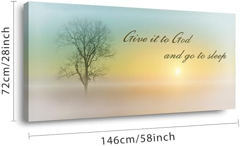 Lasdel Canvas Wall Art of Misty Sunset & Tree Plant Picture - Image 2