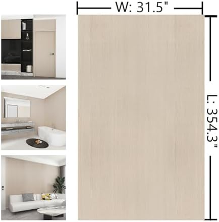 31"x354" Beige Wood Wallpaper Peel and Stick Modern Faux Wood Contact Paper - Image 7