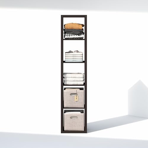 Furinno Cubic Extra Thick 5-Cube Closet Organizers and Storage, Dark Oak - Image 6