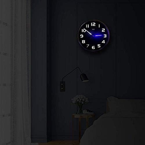 HITO 12 Inch Night Light Wall Clock Battery Operated Brightness Adjustable - Image 5