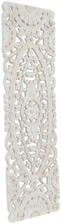Deco 79 Wooden Floral Handmade Home Wall Decor Intricately Carved Wall Sculpture - Image 2