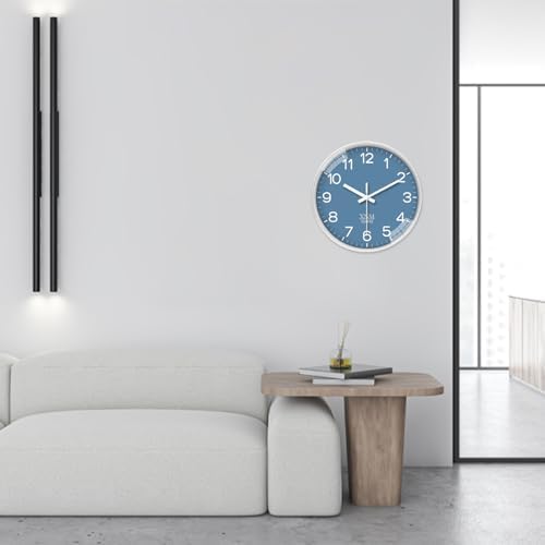 XNM 14 Inch Blue Minimalist Wall Clocks Battery Operated - Image 6