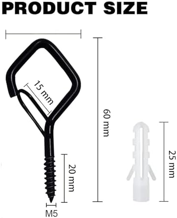2.36IN Ceiling Screw Hooks for Hanging Plants, Safety Buckle - Image 2
