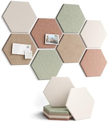 Fluxynara 8-Pack Hexagon Felt Bulletin Board Tiles by FLUXYNARA