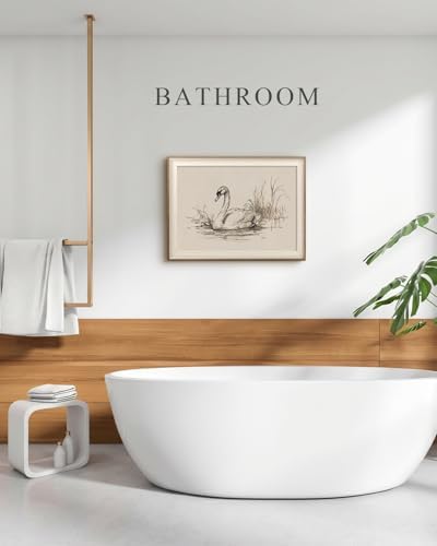 VIYYIEA Framed Elegant Swan Sketch Wall Art - Image 2