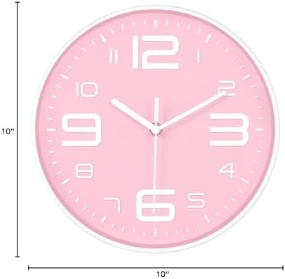 45Min 10 Inch 3D Number Dial Face Modern Wall Clock, Silent Non-Ticking Round - Image 6