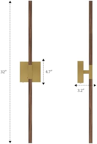 Rayogale Gold & Walnut Battery Operated Wall Sconce - Image 6