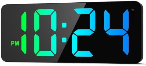 LED Digital Wall Clock with Large Display, Big Digits, Auto-Dimming, 12/24Hr by DigitalClocks