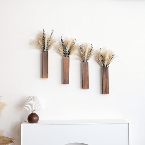 Wall Vase Set of 4 – Wooden Hanging Vases - Image 6
