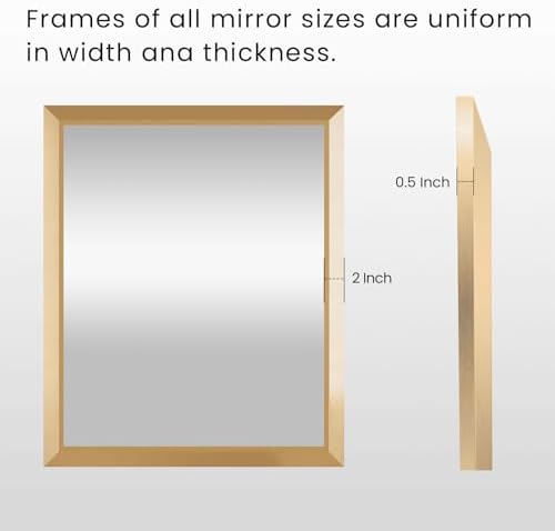 Amorho Bathroom Mirror for Wall, 40 X36 Inch Metal Framed - Image 5