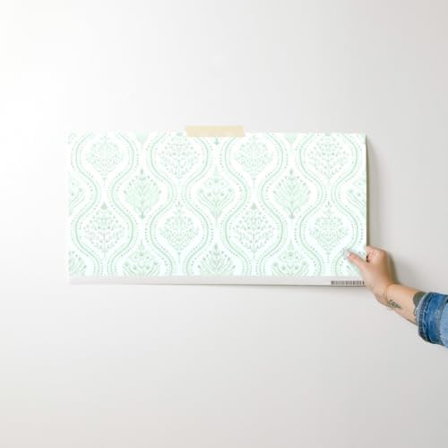 Spoonflower Green Paisley Vine Peel and Stick Wallpaper - Image 7