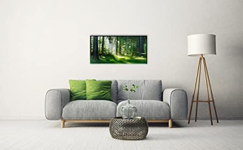 Morning Sunlight Forest Large Stretched Canvas Wall Art - Image 3