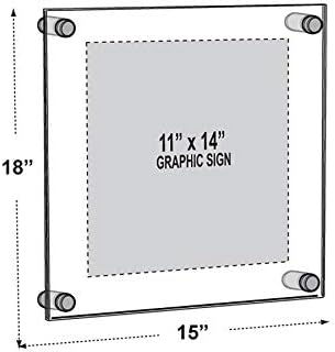 Azar Displays 105510-BLK Acrylic Floating Double Panel Wall Frame, Overall - Image 3