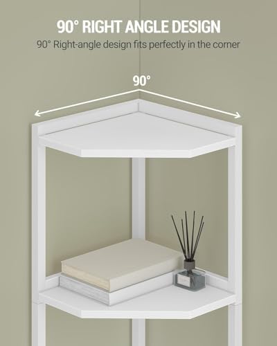 Hzuaneri Corner Shelf Stand 5-Tier Corner Bookshelf Storage Standing Shelf - Image 4