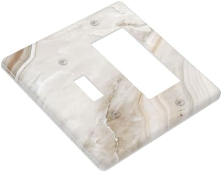 Outlet Covers Beige Marble Pattern 1 Toggle 1 Rocker Combination Decorative - Image 3