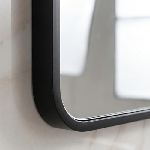 HARRITPURE 24"x36" Arched Bathroom Mirror Wall Mounted Black Arch Mirror - Image 4