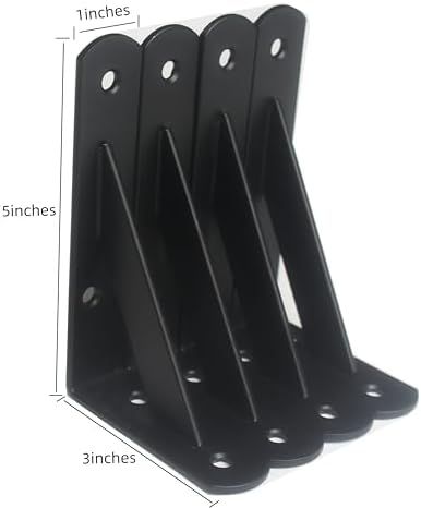 16 Pack L5 x H 3" Black Heavy Duty Shelf Brackets - Image 2
