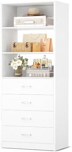 Aheaplus Closet Drawers System, 21.3" Wood Closet Organizer by Aheaplus