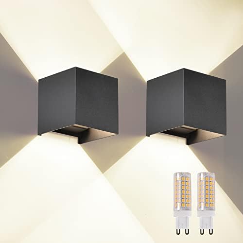 2 Pcs Outdoor Wall Lights Exterior/Interior G9 Wall Sconces Up and Down Lights by MilleLucciole