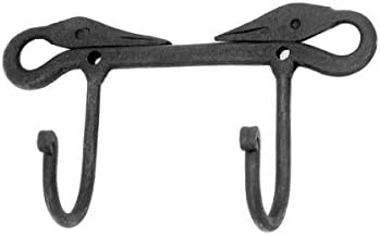Renovators Supply Manufacturing Swan Design Double Coat Hook, Cast Iron Black by RenovatorsSupplyManufacturing