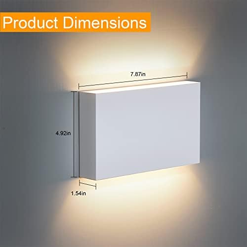 FUDESY LED Wall Sconce, 12W Up Down Outdoor Indoor Lights, 2 Pack - Image 2