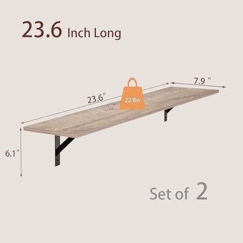 DINZI LVJ Wall Shelves, 23.6" Long Floating Shelves - Image 3